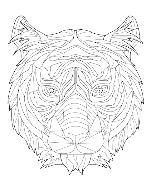 Big Frightening Wolf Head Line Drawing Looking Far Away Middle Of The Night Large Disturbing Dog Face Drawing Staring Afar To One Side At Dark Time