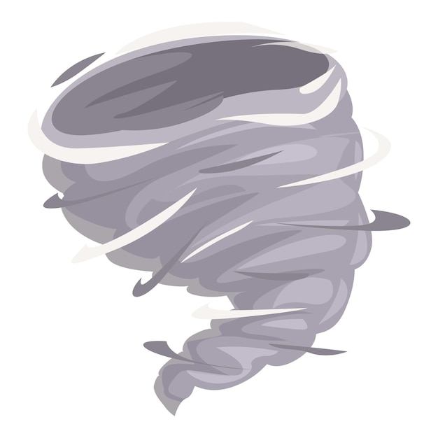 Vector big grey tornado rotating natural disaster illustration