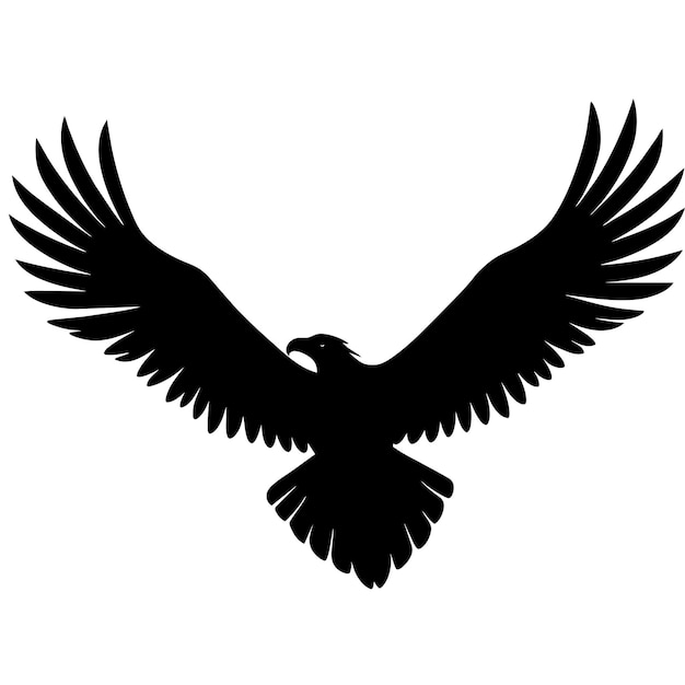 Big griffon vulture flying vector silhouette 48