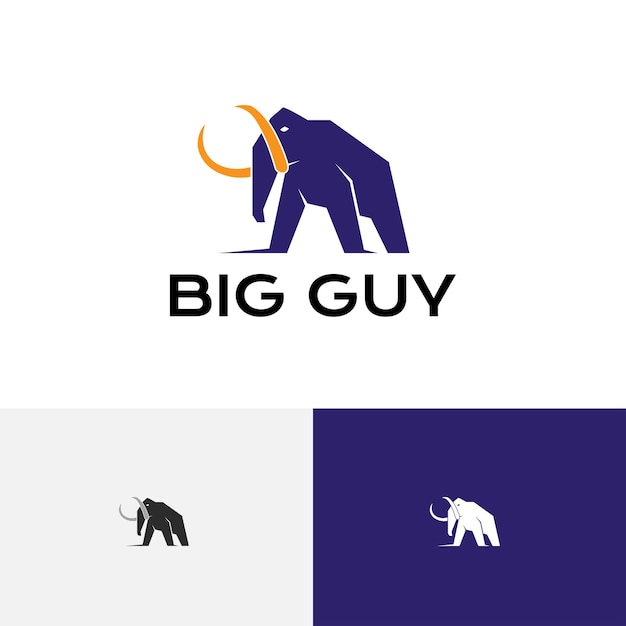 Big Guy Mammoth Elephant Ice Age Ancient Animal Logo