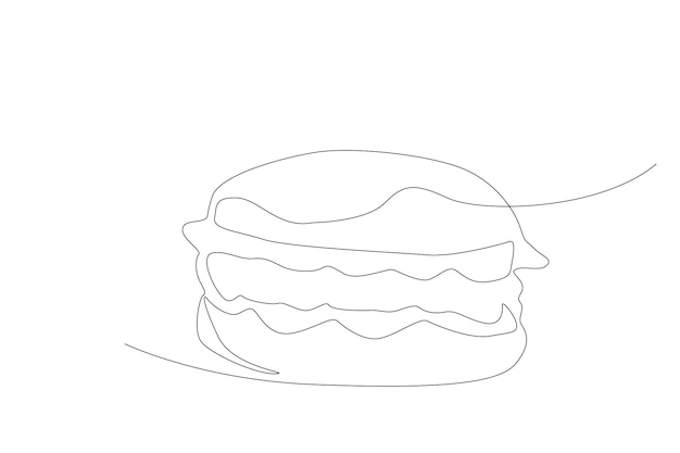 Big hamburger line art