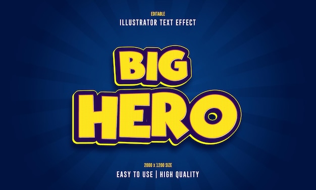 Big hero editable text effect