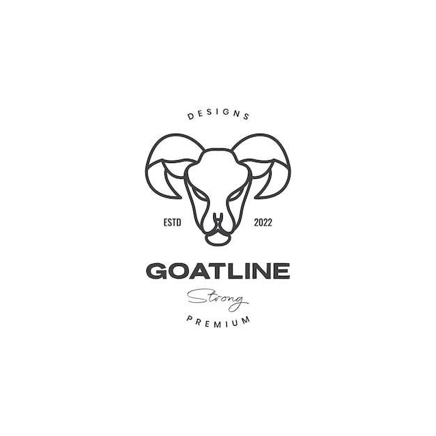 Big horn goat lines art logo design