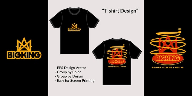 Big King Crown streetwear vector style design theme for hoodie merchandise Premium Vector tshirt