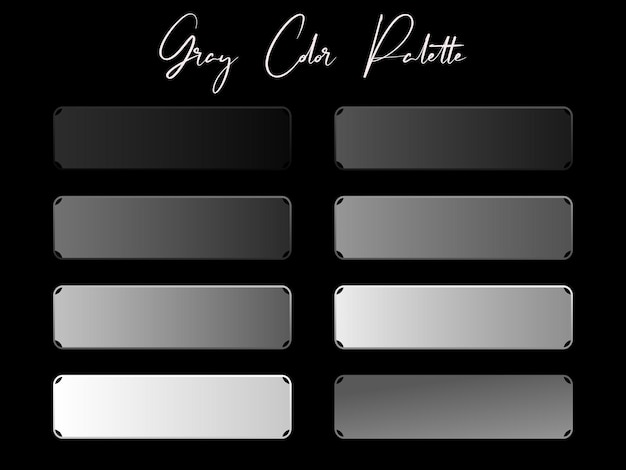 Big Luxury gray metallic gradients Color Pallet