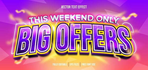 Big offers 3d editable text effect