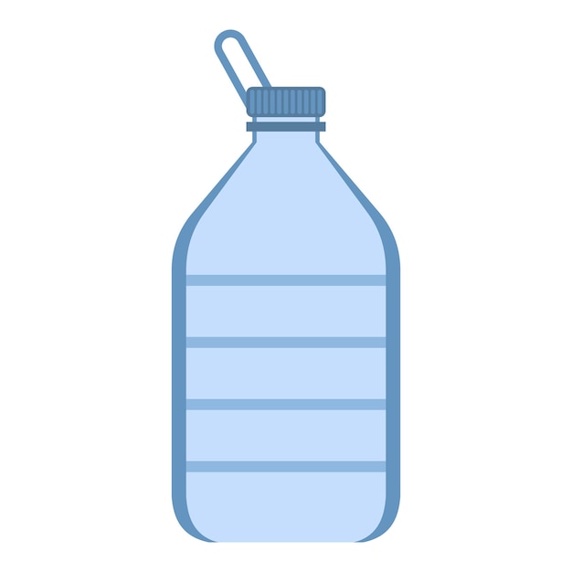 Big plastic bottle icon in flat style isolated on white background Water symbol