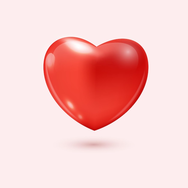 Big Red Heart, Isolated On White Background, Vector Illustration