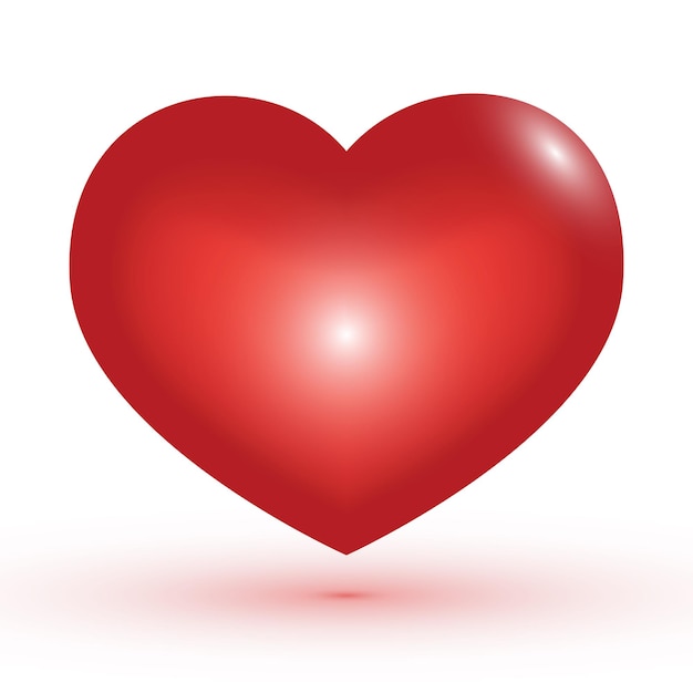 Big red heart on a white background. Symbol of Love. Vector illustration.