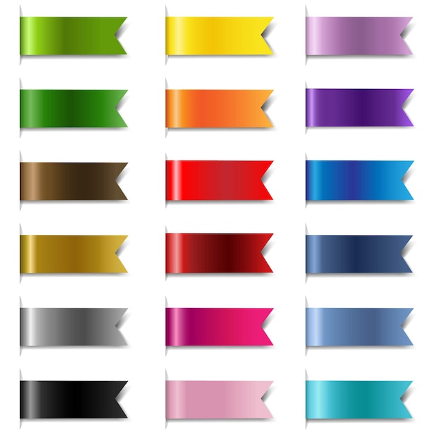 Big Ribbons Set And Isolated White Background