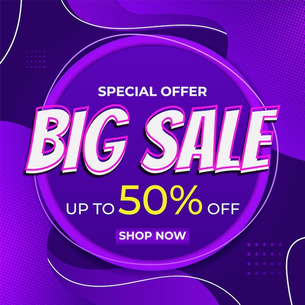 Big sale background template special offer promo with dynamic shape background