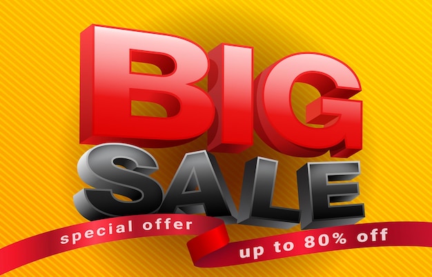 Big Sale Banner Advertising Symbols best discount promotion style banner template design