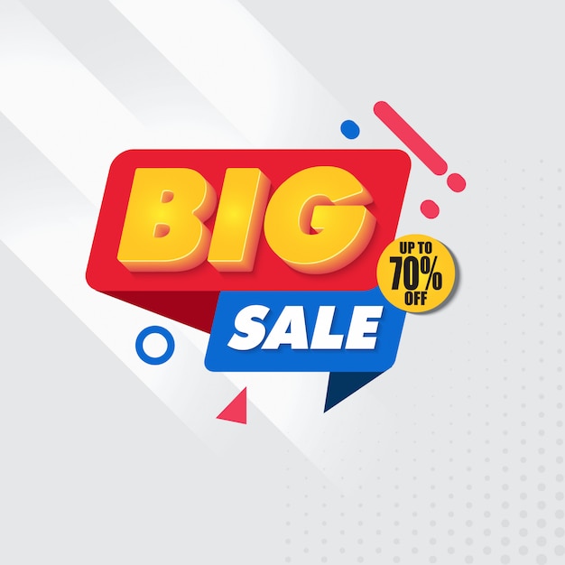 Big Sale Banner Design Template with Grey Background