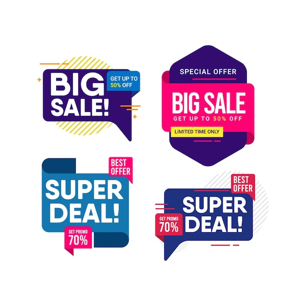 Big sale banner set, modern design template.