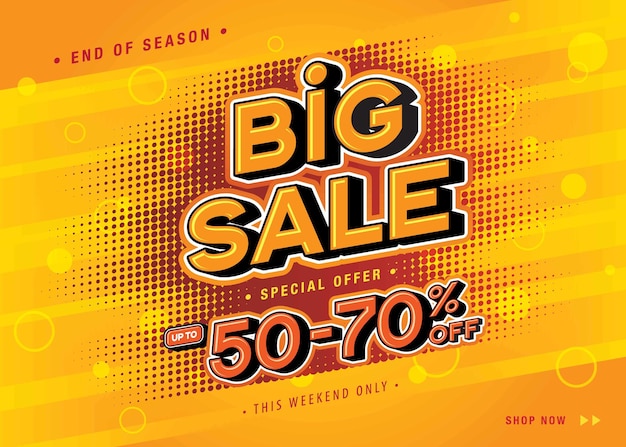 Big Sale Banner Template design special offer discount 5070 off Shopping promotion poster design