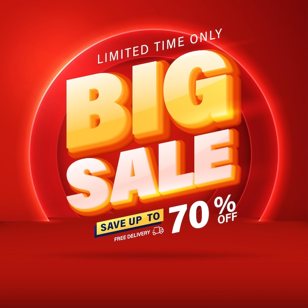 Big sale banner template design for web or social media.