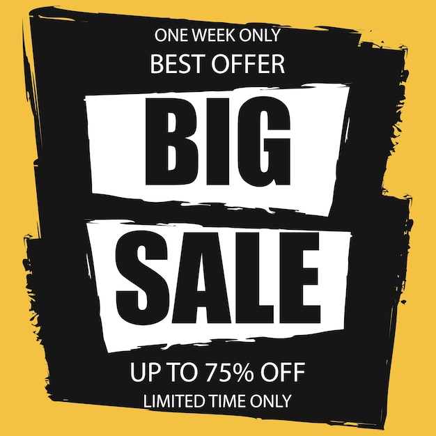 Big sale banner template or discount poster design for promotion or advertisement