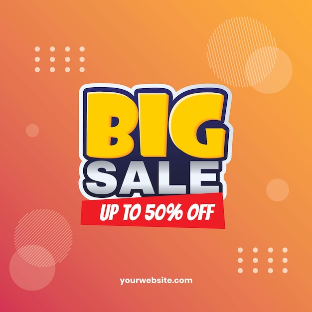 Big sale banner template up to 50 percent off