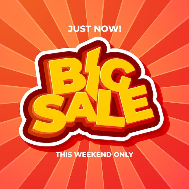 Big Sale banner, this weekend special offer advertising banner template, vector illustration