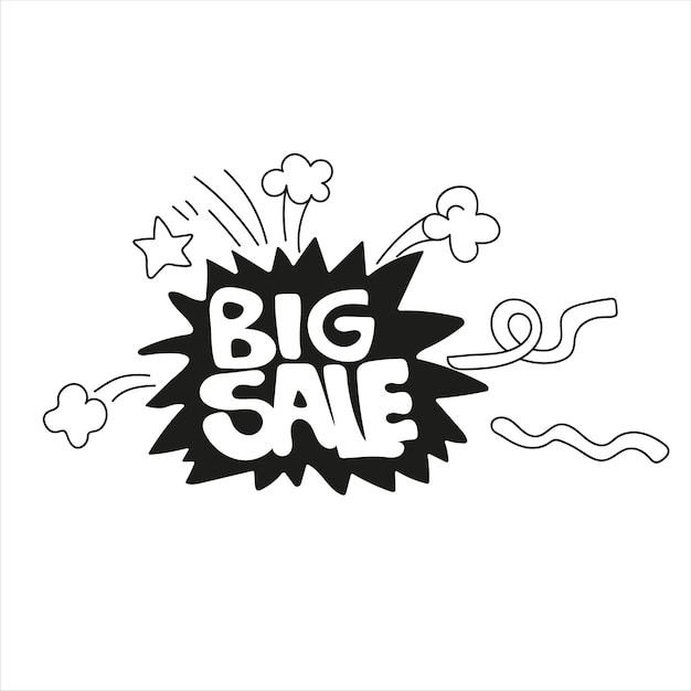 Big Sale Black Friday in Doodle Style