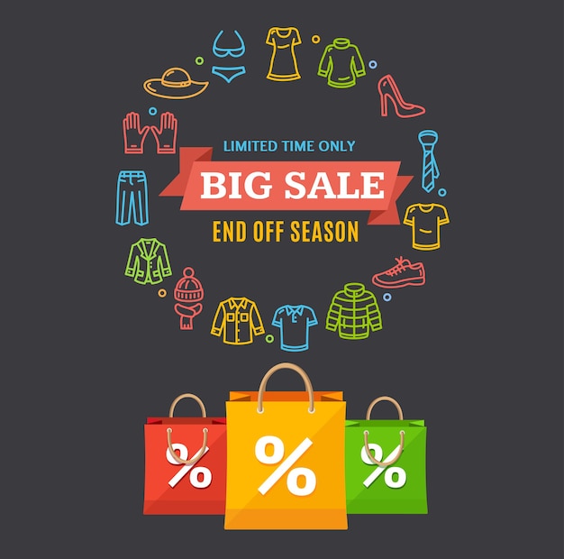 Big Sale Clothing Season Concept. Vector illustration