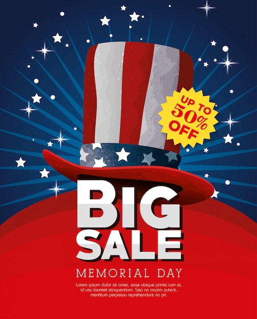 big sale commercial label for memorial day