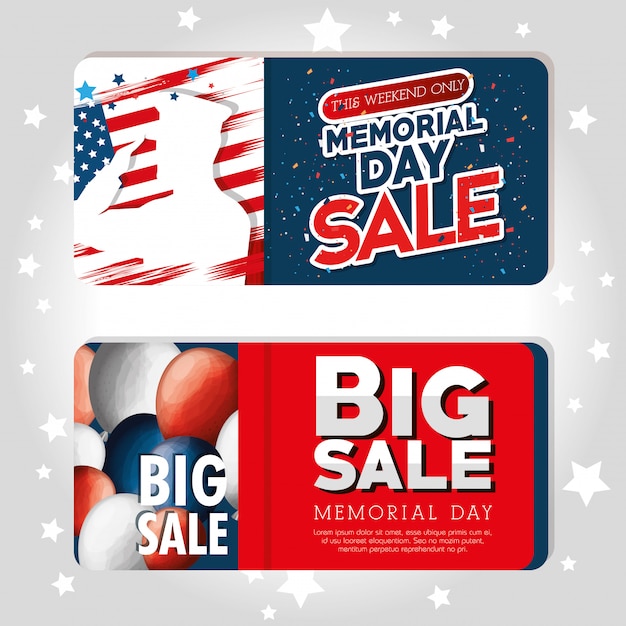 big sale commercial label for memorial day