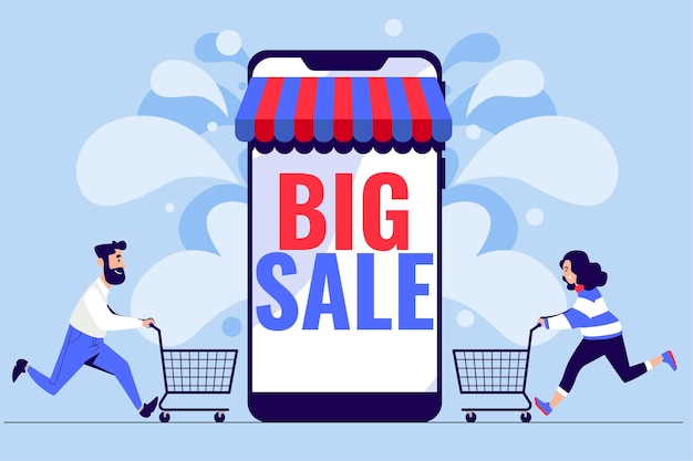 Big sale concept with smartphone