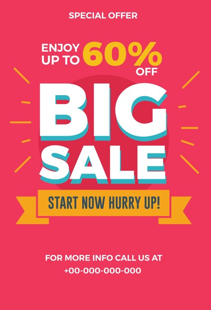 Vector big sale flyer.