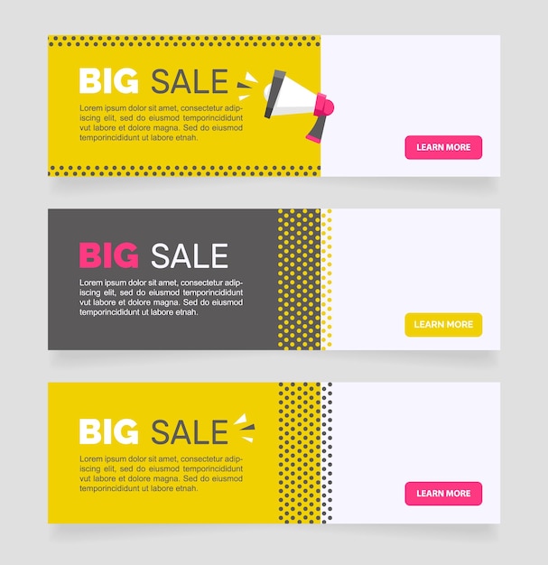 Vector big sale horizontal web banner design template