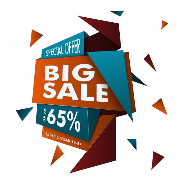 Big sale label template design for business advertising