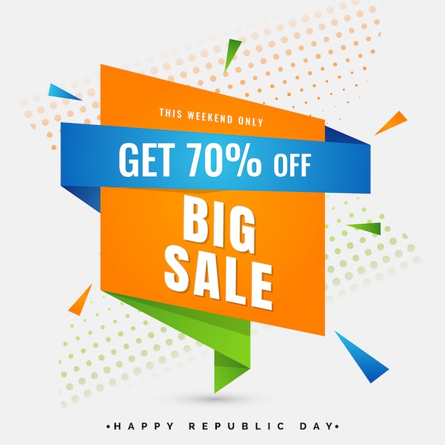 Big sale picture with colorful style of illustration.