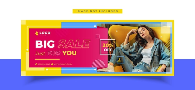 Big sale social media cover design template vector for promotion