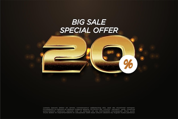 big sale special offer with big gold numbers.