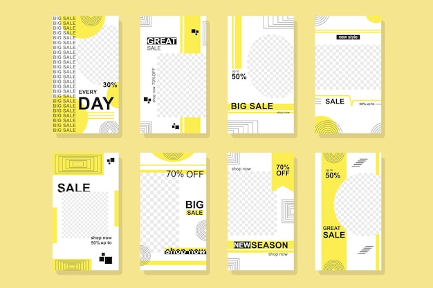 Big Sale template for instagram stories Mockups design for blog with vertical banners or posters