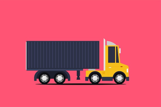 Big semi truck Vector flat trendy illustration