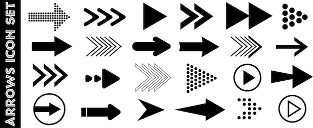 Big set of arrow vectors Arrows Black arrows icons bundle Arrow icons set