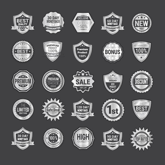 Big Set Of badge Shopping Or High Quality Product shields emblem Collection 