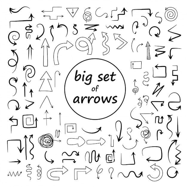 Big Set of Doodled Arrows