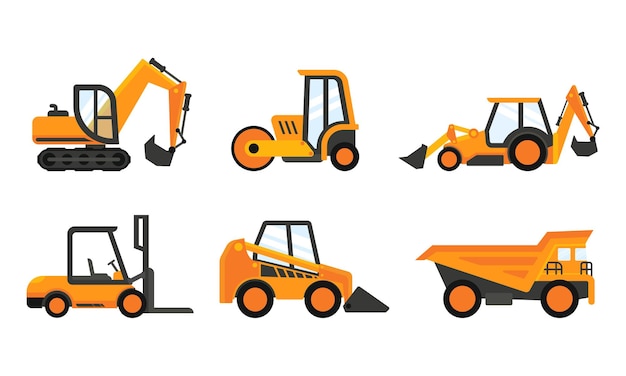 Big set Illustration vector of construction equipment with children style or cartoon style Special