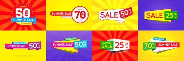 Big Set of Sale Sign Banner Poster ready for Web and Print Vector