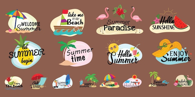 Vector big set of summer labels