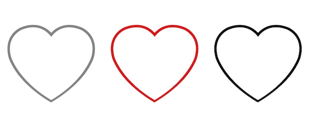 Big Set Symbols Hearts Isolated