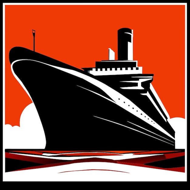 big ship vector illustration flat 2