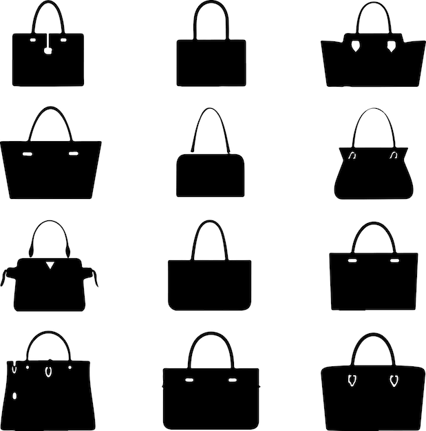 Big single of single silhouettes of handbags