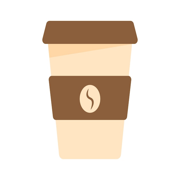 Big Size Hot Coffee Take Out Flat Vector Illustration