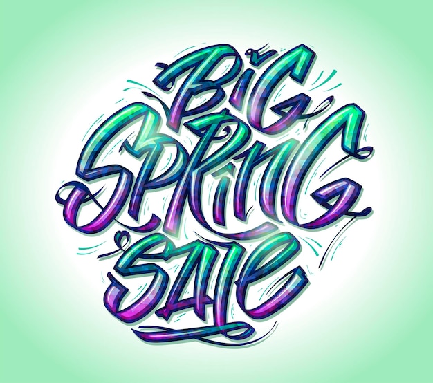 Big spring sale lettering banner mockup