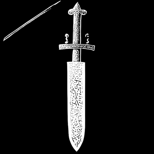 big sword vector illustration engraving