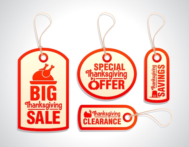 Big Thanksgiving sale special Thanksgiving offer Thanksgiving clearance Thanksgiving savings concept design sale tags set