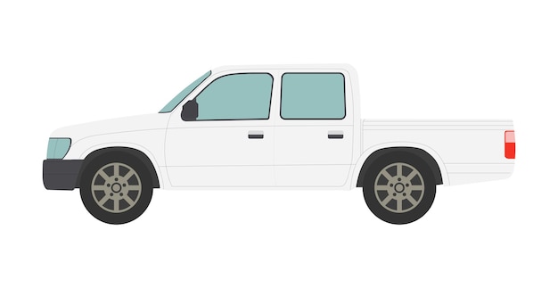 Big white pickup truck isolated on white background Vector